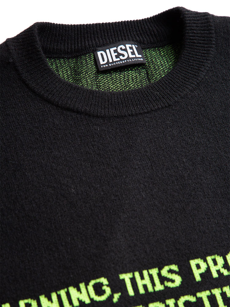 ディーゼル メンズ DIESEL レター デザイン ウール ニット セーター