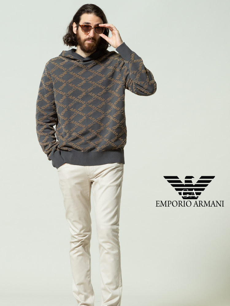 エンポリオアルマーニ メンズ EMPORIO ARMANI ロゴ 総柄 プルオーバー