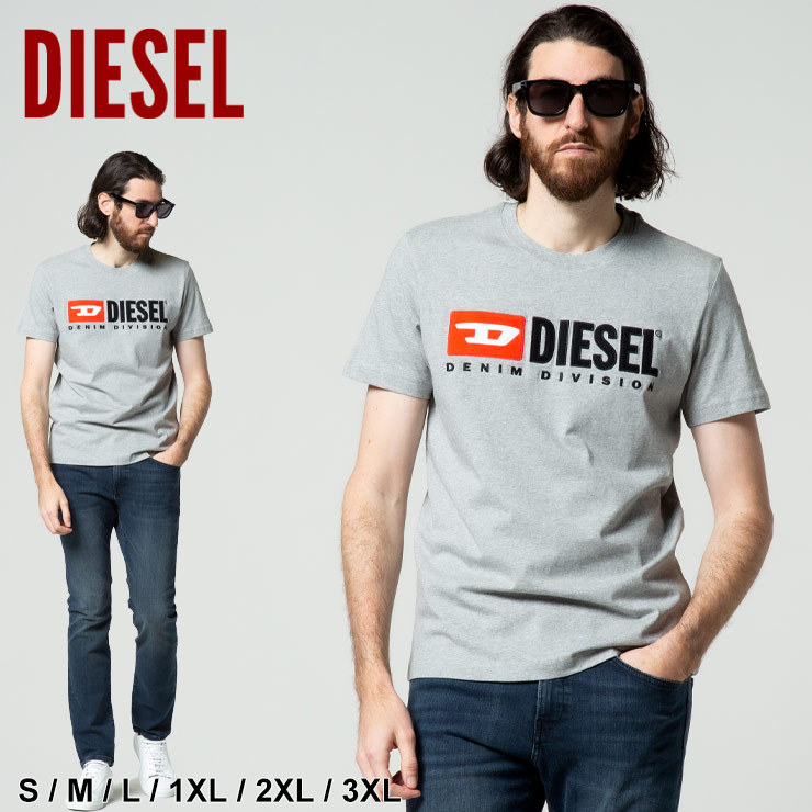 ディーゼル Tシャツ メンズ DIESEL ロゴ クルーネック 半袖 ブランド 
