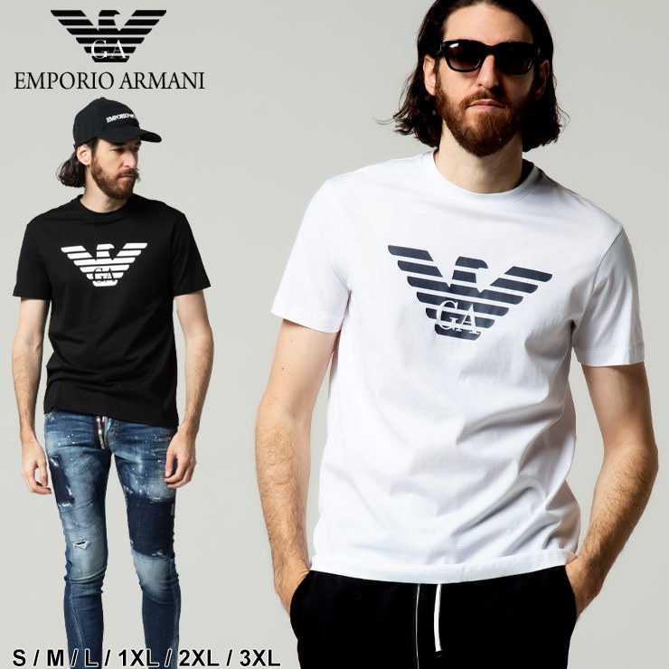 エンポリオアルマーニ メンズ Tシャツ EMPORIO ARMANI フロントマーク クルーネック 半袖 Tシャツ EA8N1TN51JPZZM