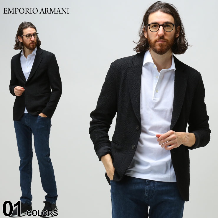 アルマーニ メンズ ジャケット シングル EMPORIO ARMANI エンポリオアルマーニ テーラード ジャガード ブランド  EAI1G870I1411