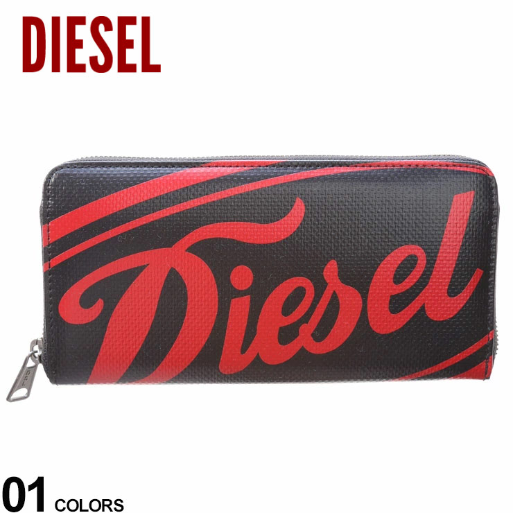 ディーゼル メンズ 財布 長財布 DIESEL FORDパロディ ロゴ ラウンドジップ ブランド 男性 ウォレット 黒 DSX08437P4447