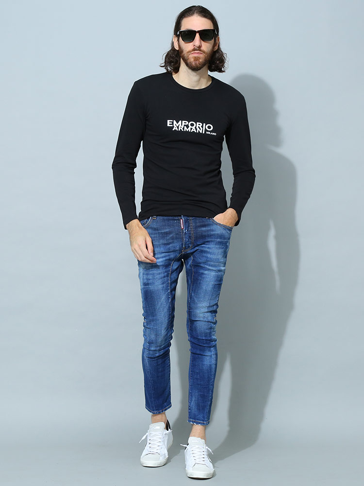 エンポリオアルマーニ メンズ L ベロア ロンT EMPORIO ARMANI エンポリオ アルマーニ EA7 ロンT コア
