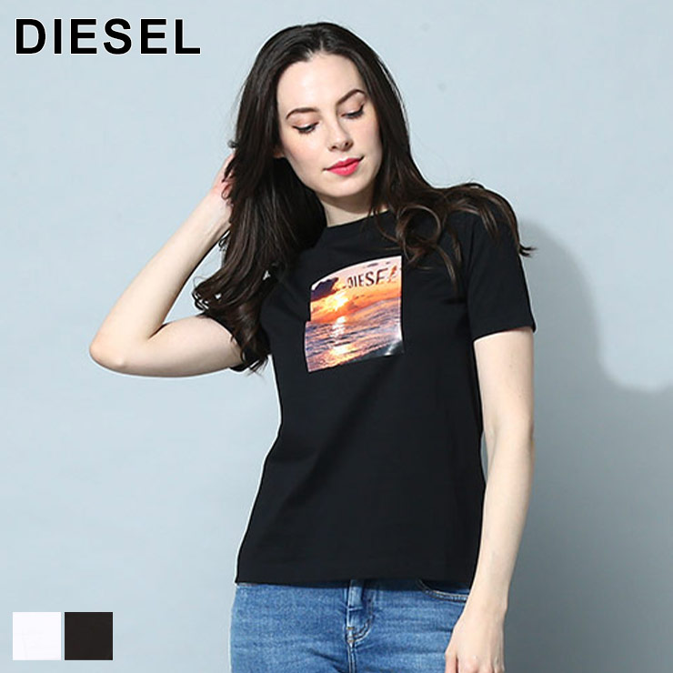 ディーゼル Tシャツ 半袖 DIESEL レディース カットソー プリント 