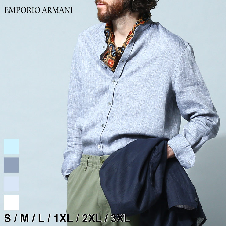 アルマーニ シャツ リネンシャツ エンポリオアルマーニ EMPORIO 