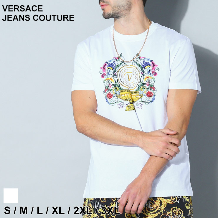 ヴェルサーチ Tシャツ VERSACE JEANS COUTURE カットソー メンズ 半袖