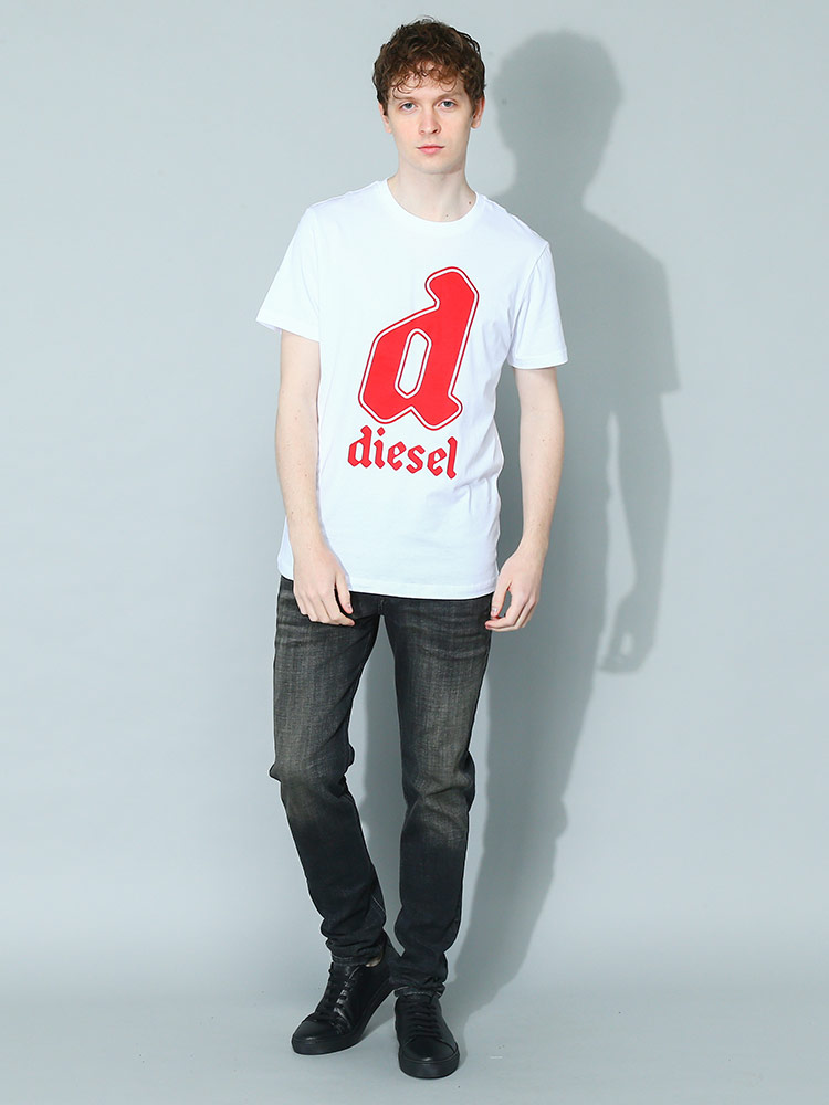 大人カジュアル【DIESEL】T-Cos トリート Tシャツ 24SS新作 T-JUST-OD TシャツロゴオーバルD｜ホワイト｜メンズ｜DIESEL