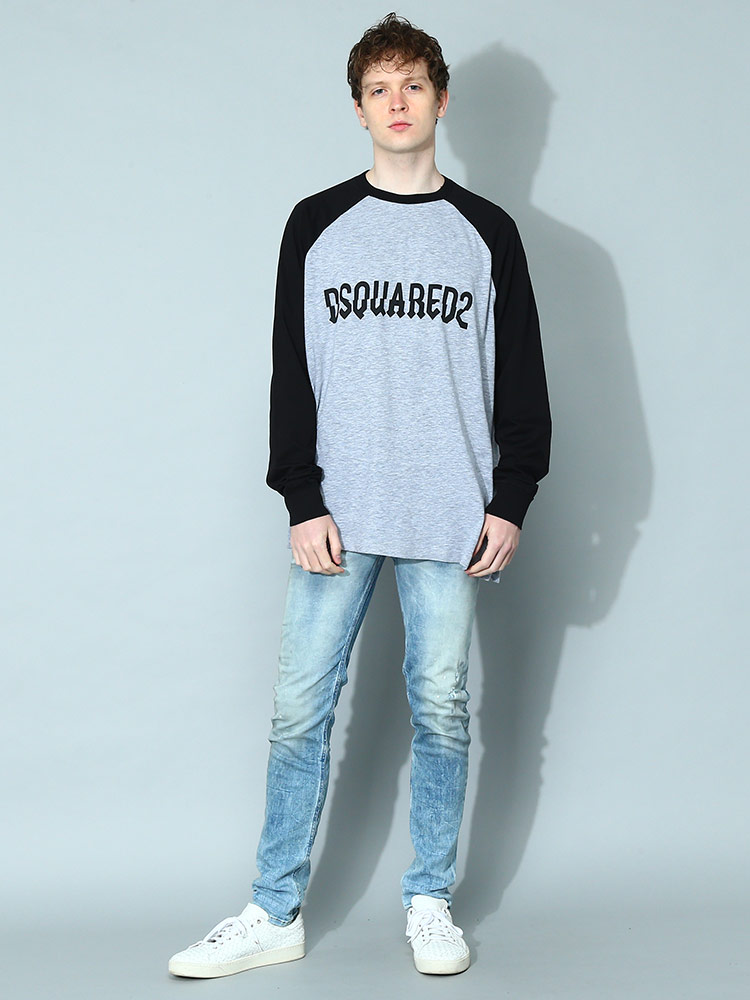 ディースクエアード Tシャツ DSQUARED2 メンズ ロンT 長袖 ロゴ