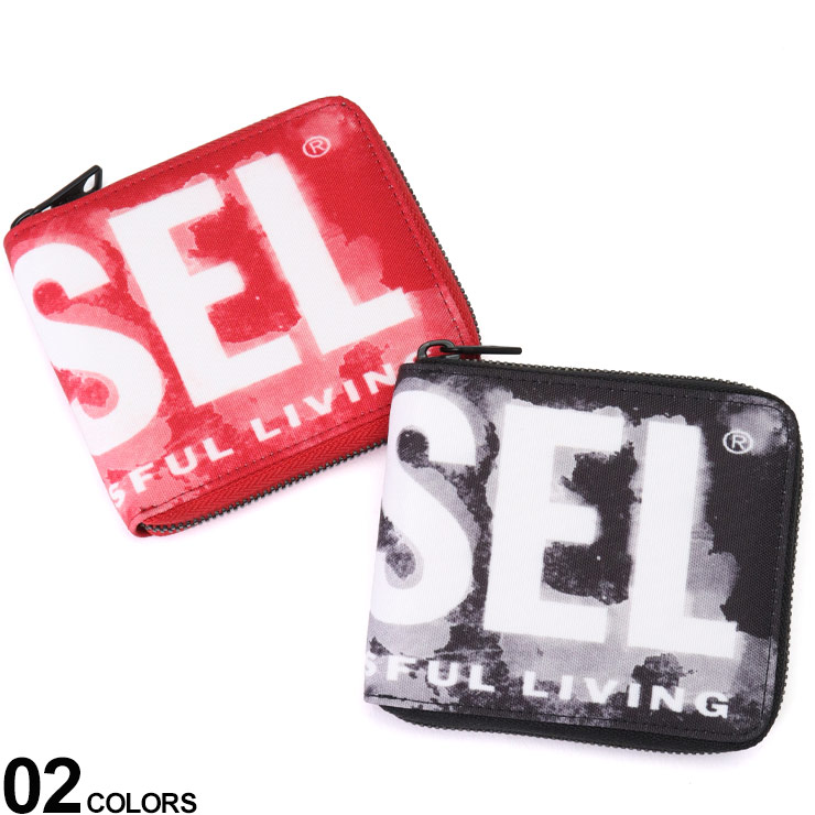 【DIESEL】 二つ折り財布 新Dロゴ コンパクトウォレット DIESEL ディーゼル 財布 メンズ 2つ折り財布 ロゴ プリント