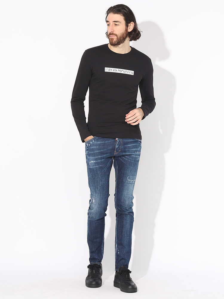 人気商品✨エンポリオアルマーニ【40】長袖カットソー リボン イタリア製 EMPORIO ARMANI アルマーニ Tシャツ 長袖 エンポリオアルマーニ