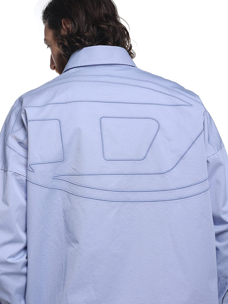 DIESEL（ディーゼル） シャツ メンズ 長袖 コットン 刺繍 バックロゴ