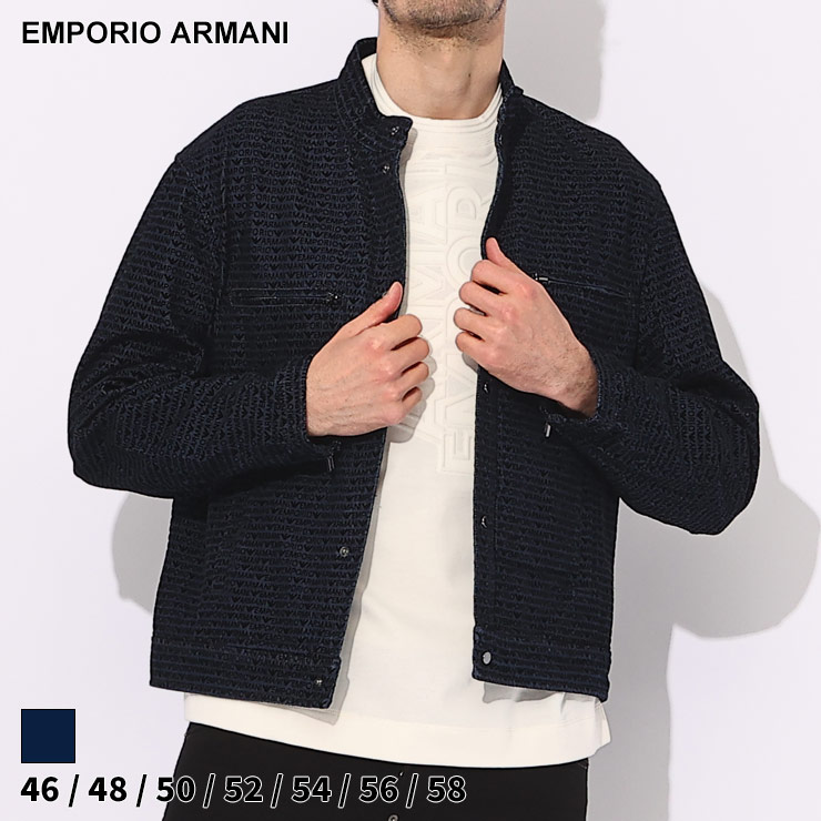 EMPORIO ARMANI マリン パターン レザー ジャケット EMPORIO ARMANI マリン パターン レザー ジャケット