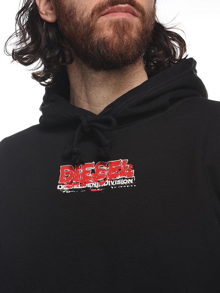 DIESEL Dロゴ ブリーチ パーカー DIESEL (ディーゼル) ブリーチオーバルD バックプリント プルオーバー