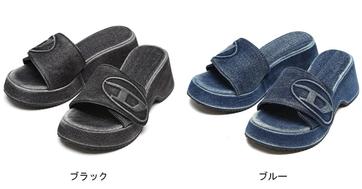 DIESEL (ディーゼル) オーバルD ウォッシュドデニム サンダル SA