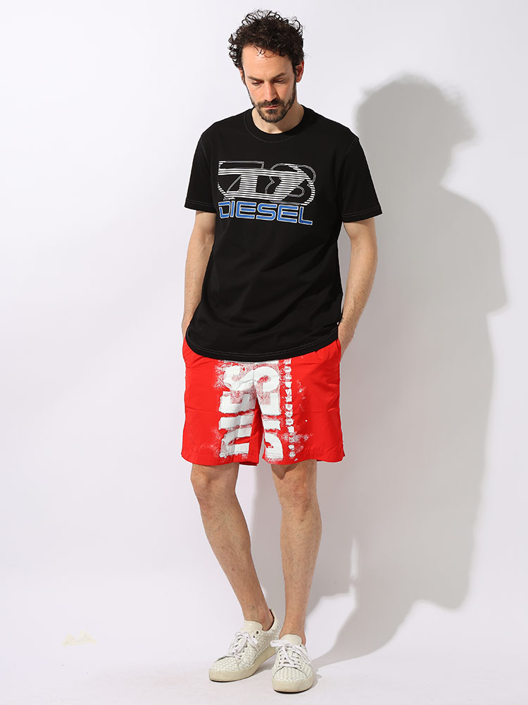 DIESEL グラフィックプリント Tシャツ 半袖 DIESEL (ディーゼル) スパイラル グラフィック プリント クルー