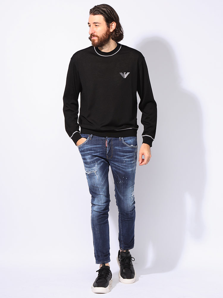 EMPORIO ARMANI エンポリオアルマーニ ウール イーグルロゴ クルー