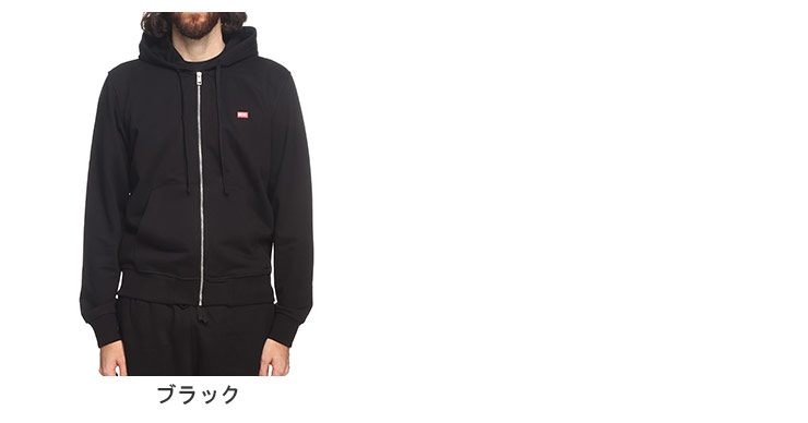 DIESEL / パーカー/L/コットン/BLK/P00730 DIESEL（ディーゼル） コットンジャージー ワンポイントロゴ