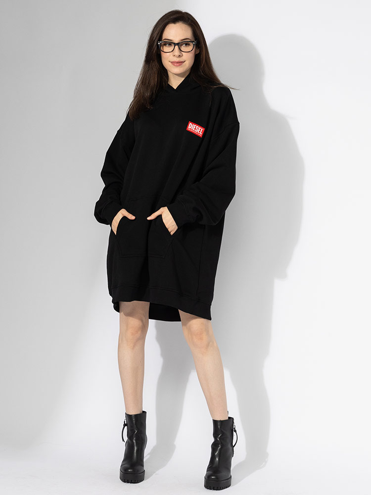 DIESEL（ディーゼル） ボックスロゴ ポケット付き パーカーワンピース