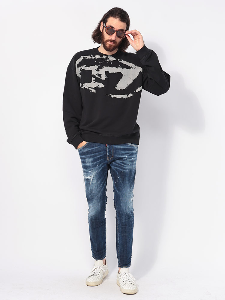 DIESEL（ディーゼル） フロッキーオーバルD クルーネック トレーナー