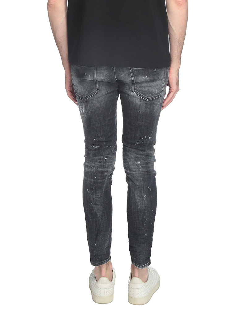 【美品】DSQUARED　38　イタリア製　フレア　シンプル　ダメージ加工 DSQUARED2（ディースクエアード） ダメージ加工 ボタンフライ ジーンズ