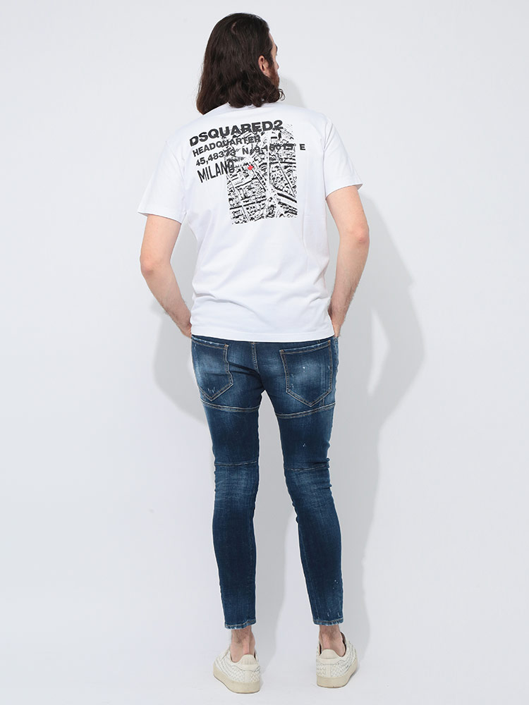 DSQUARED2 ディースクエアード バックマップ プリント クルー