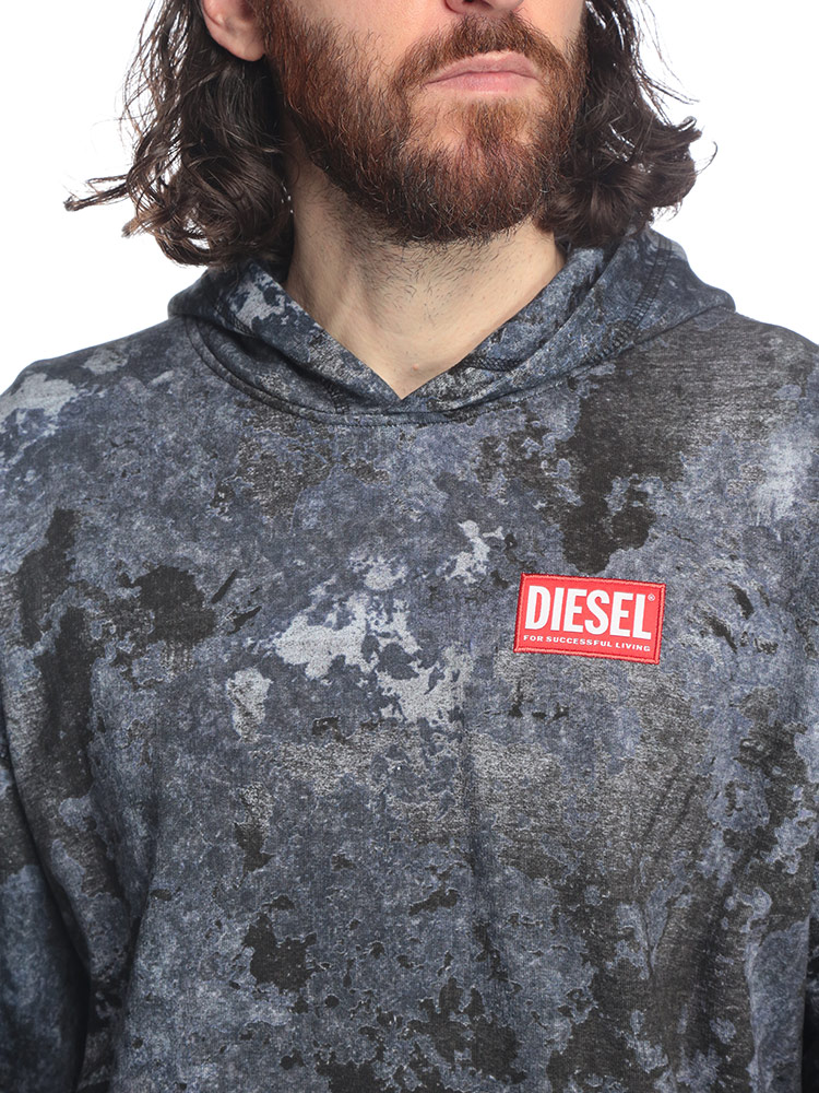 DIESEL（ディーゼル） マーブルウォッシュ プルオーバー パーカー