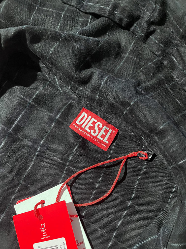 DIESEL（ディーゼル） チェック柄 フーディー 長袖 シャツ メンズ
