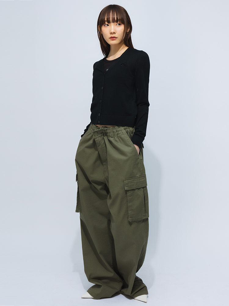 DIESEL（ディーゼル） カーディガン レディース ウール 胸ロゴ