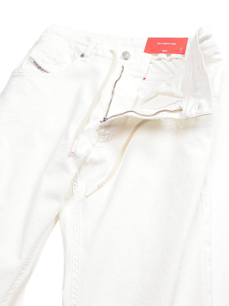 DIESEL ホワイトデニムパンツ 00SQLY Size 30 DIESEL（ディーゼル） ウエストコード テーパード JOGGホワイト
