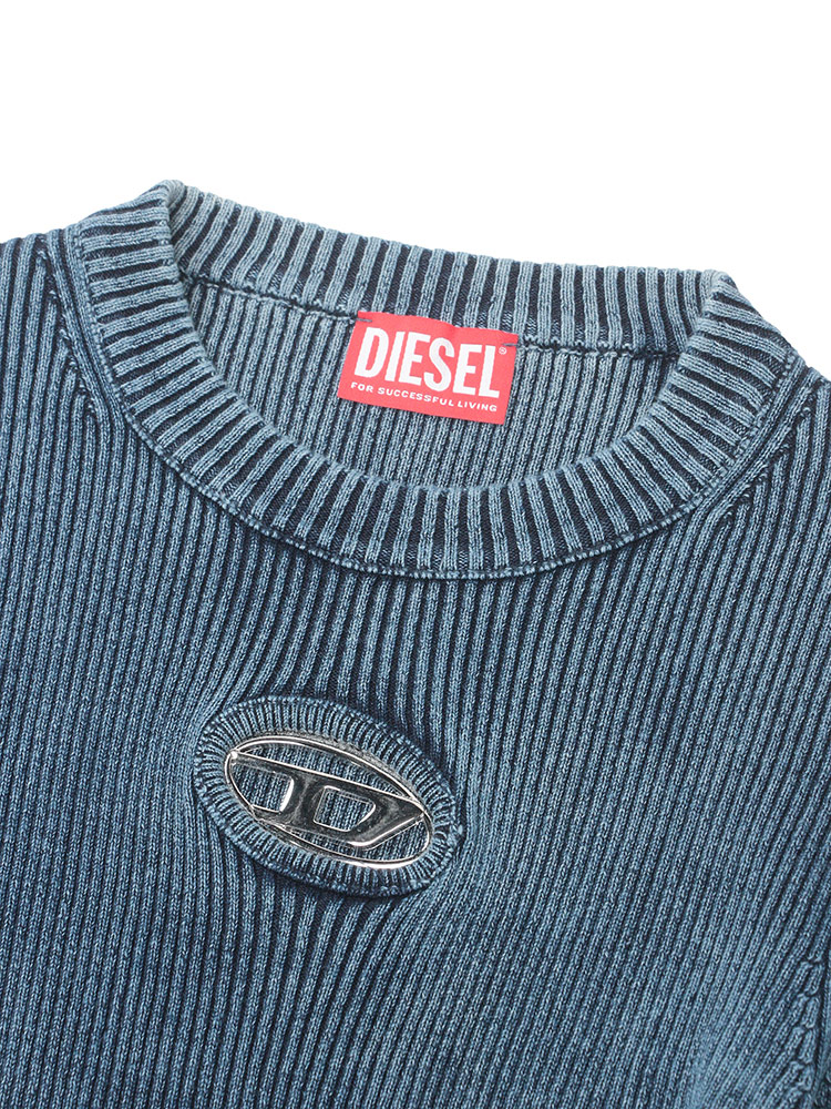 DIESEL（ディーゼル） 長袖ニット レディース オーバルDプレートクルー