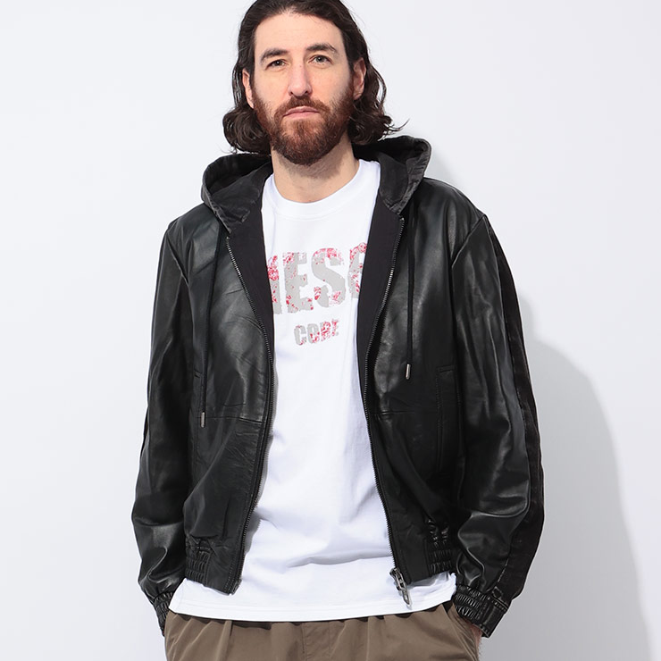 DIESEL ディーゼル デニム レザーコンビネーション ジップ