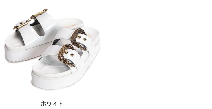 VERSACE JEANS COUTURE ベルトバックル サンダル ミュール 90_E78VA3SM5-
