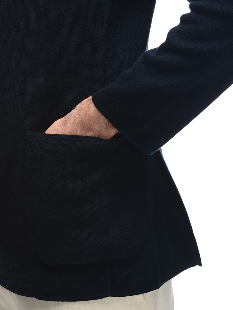 【値下げ】ラルディーニ　ウール　コットン　ジャージー　ジャケット LARDINI（ラルディーニ） ジャケット メンズ ウール シングル ニット