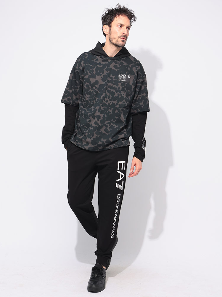 エンポリオアルマーニ ネイビー 迷彩柄 パンツ EMPORIO ARMANI エンポリオアルマーニ 長袖 Tシャツ メンズ 迷彩柄