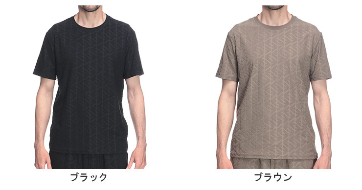 送料・関税込【EMPORIO ARMANI】刺繍 クルーネック 半袖 Tシャツ EMPORIO ARMANI エンポリオアルマーニ 半袖 Tシャツ メンズ 総柄