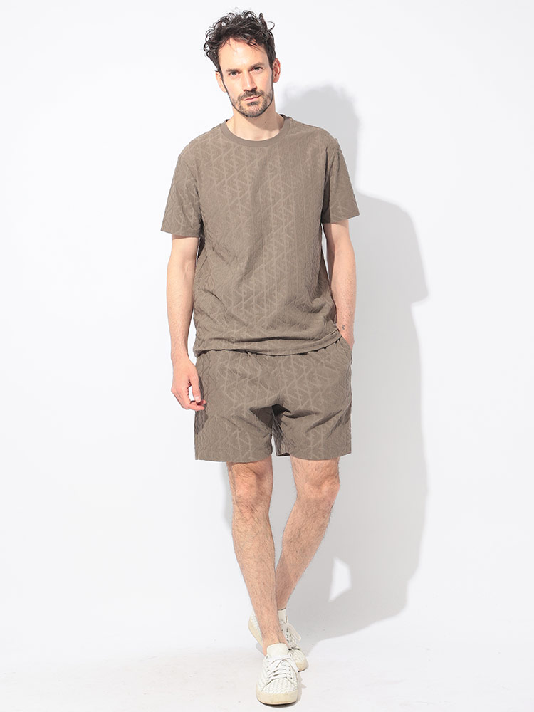 90s EMPORIO ARMANI 総柄シャツ　半袖　ブラウン　メンズ EMPORIO ARMANI エンポリオアルマーニ 半袖 Tシャツ メンズ 総柄