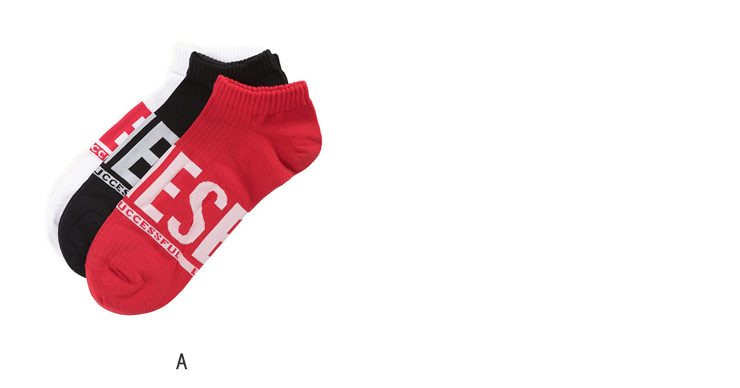 DIESEL（ディーゼル） メンズ スニーカーソックス 3足セット