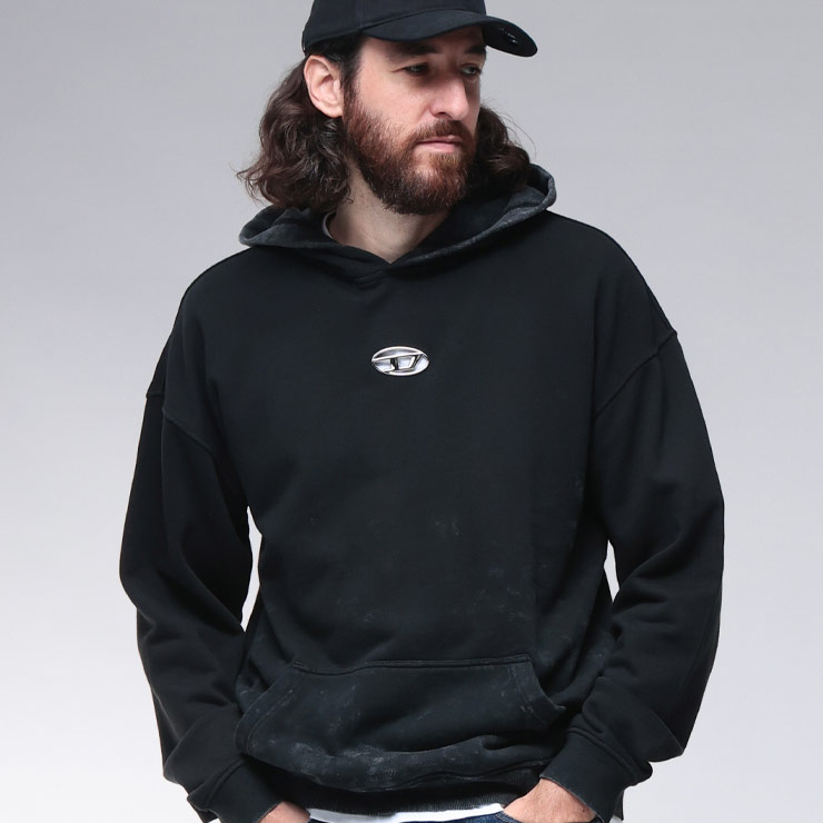 新品未使用品 DIESEL ブリーチオーバルD バックプリント パーカー DIESEL (ディーゼル) ブリーチオーバルD バックプリント プルオーバー