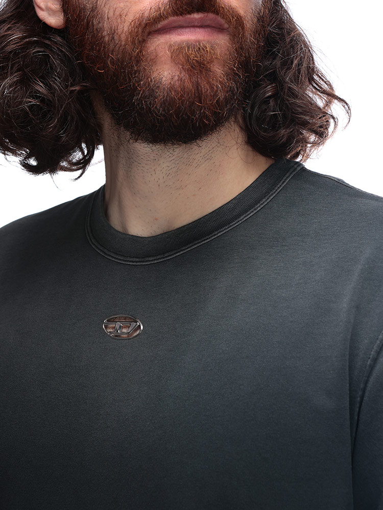 DIESEL ディーゼル オーバル D ロゴ ブリーチ加工 半袖 Tシャツ Diesel ディーゼル オーバル D ロゴ ブリーチ加工 半袖 Tシャツ