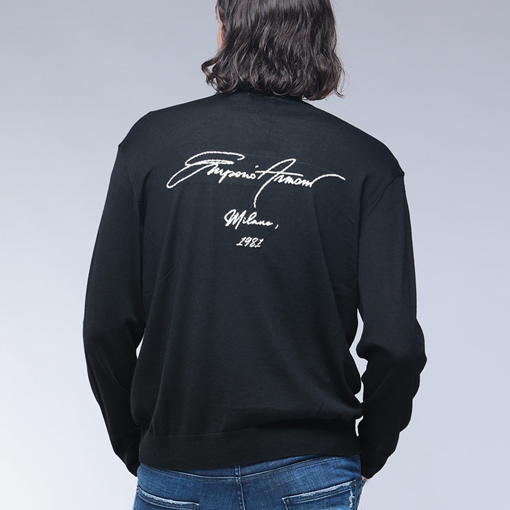 EMPORIO ARMANI ロゴ入り　セーター EMPORIO ARMANI エンポリオアルマーニ メンズ レタリックロゴ ニット