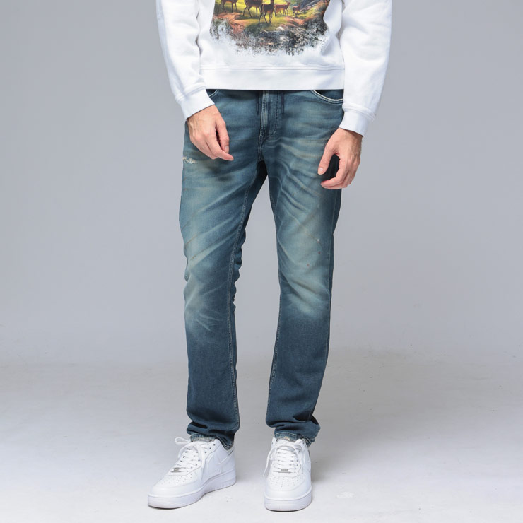 DIESEL（ディーゼル） メンズ ストレッチ ダメージ加工 ジップフライ