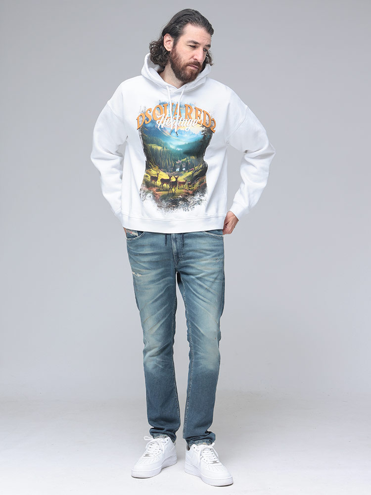 DIESEL（ディーゼル） メンズ ストレッチ ダメージ加工 ジップフライ
