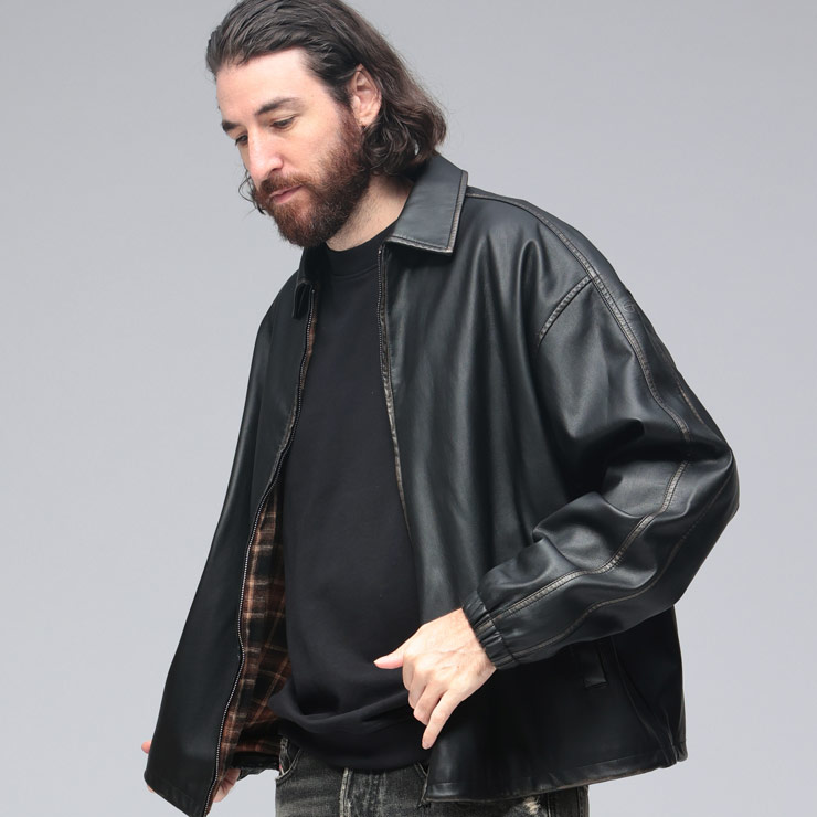DIESEL ブルゾン 新品 DIESEL（ディーゼル） ブルゾン アウター メンズ 合成皮革 フルジップ