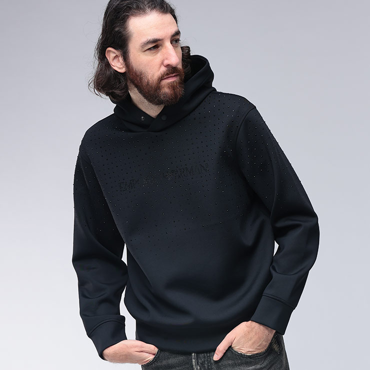 エンポリオアルマーニ パーカー　Ｌ EMPORIO ARMANI エンポリオアルマーニ スワロフスキー ロゴ プル