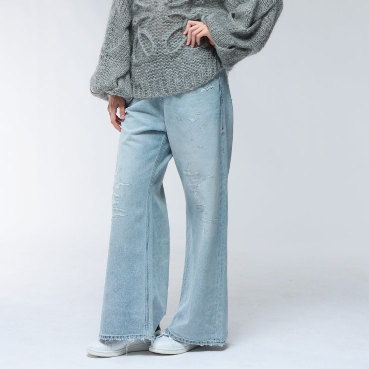 DIESEL（ディーゼル） レディース デニム パンツ ダメージ加工 ボタン