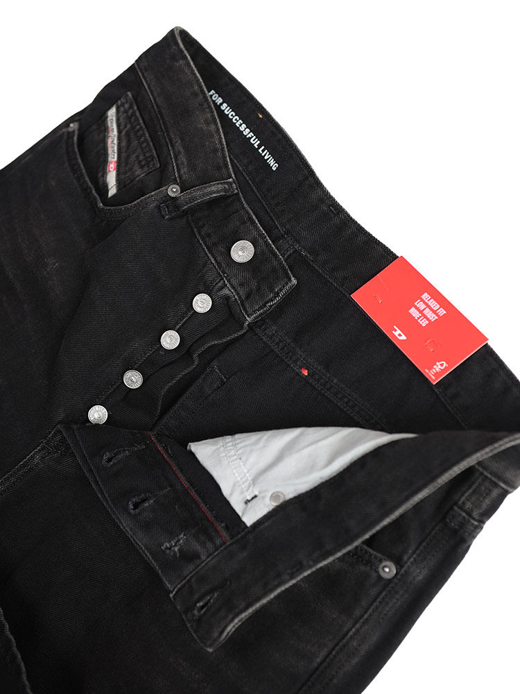 DIESEL（ディーゼル） メンズ ボタンフライ ワイド ジーンズ デニム D