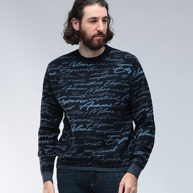 EMPORIO ARMANI エンポリオアルマーニ ニット トップス 総柄 オール