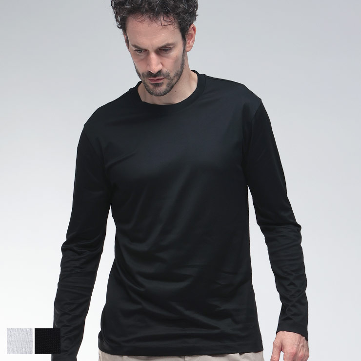 8月終了。EMPORIO ARMANI リブカットソー ブラウン L　変形ネック EMPORIO ARMANI エンポリオアルマーニ ロンT トップス ロゴ クルー