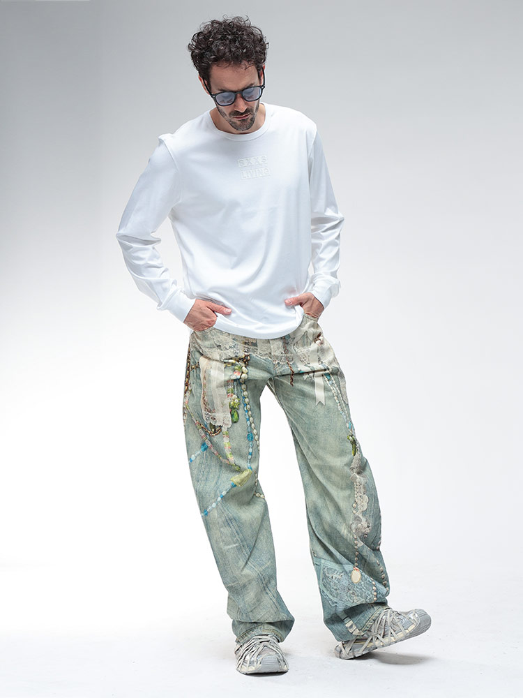 DIESEL（ディーゼル） ロンT トップス DIESEL SXXS LIVING プリント