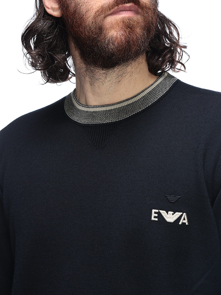 【新品未使用】EMPORIO ARMANI エンポリオアルマーニ フレアトップス EMPORIO ARMANI エンポリオアルマーニ ニット トップス 胸ロゴ